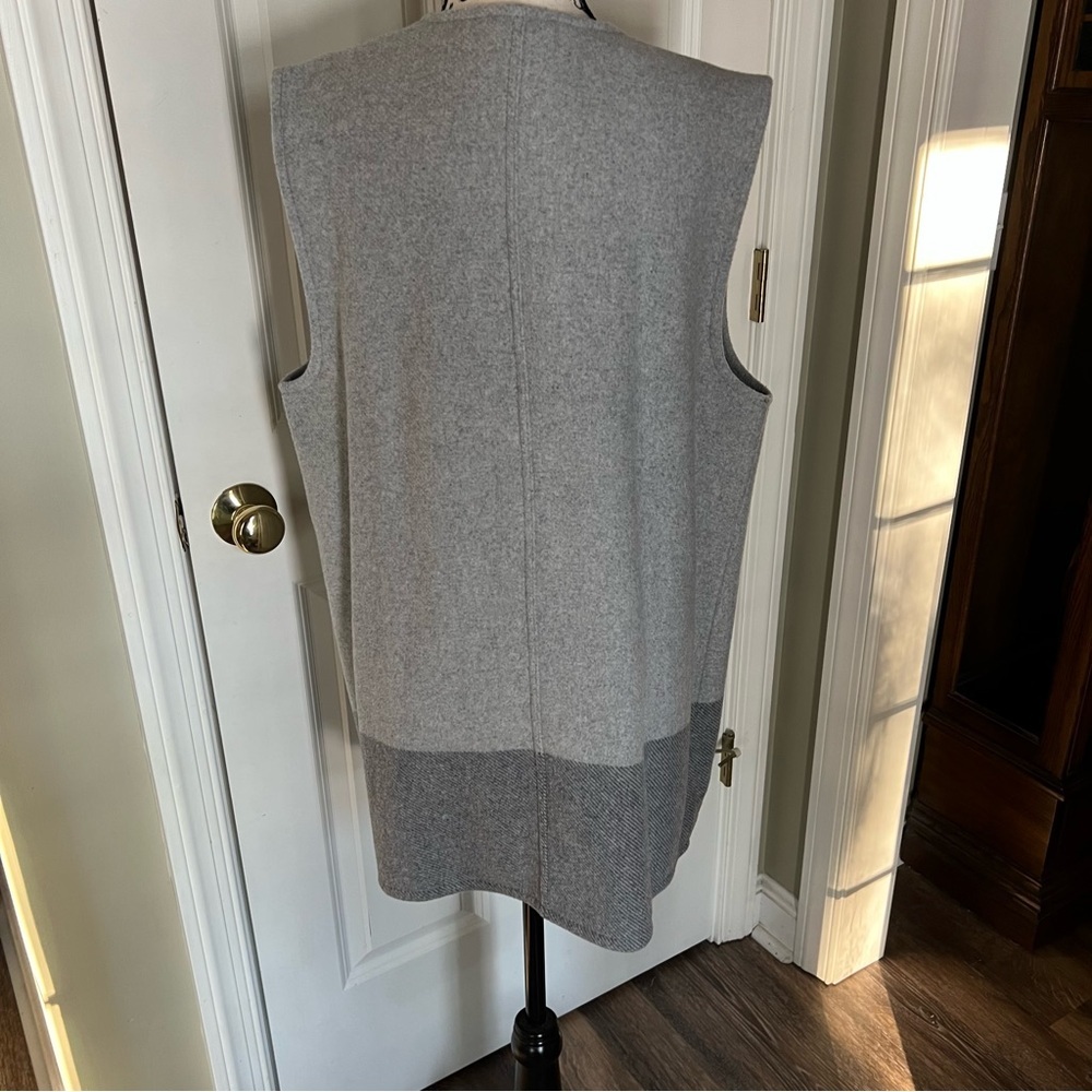 Vineyards vines wool fringe blanket vest draped front size xl plus gray winter - Picture 7 of 12